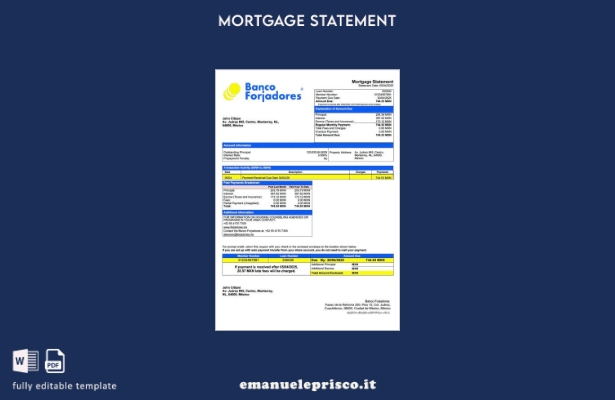 stile verificato Modello di dichiarazione di mutuo Banco Forjadores Messico Mode